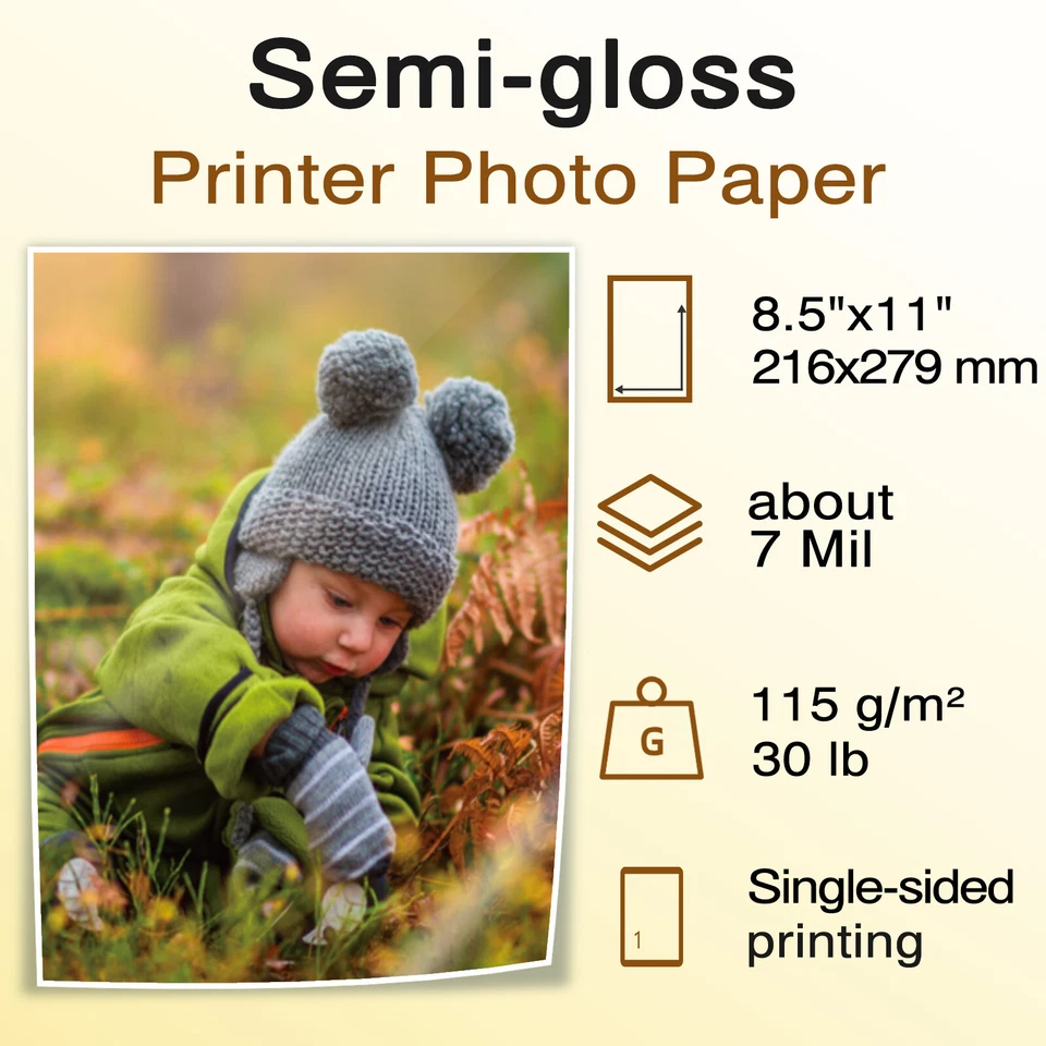 Koala Semi Glossy Photo Paper 8.5x11 for Inkjet + Laser Printers 30lb Brochure - Image 3 of 4
