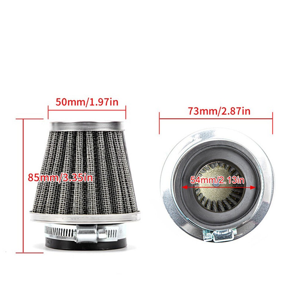 4Pcs Motorcycle 54mm Air Intake Filter Pod Set For Yamaha Suzuki Honda ...