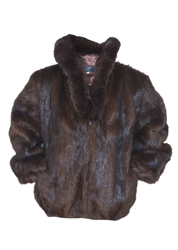 Abrigo Chaqueta de PIEL DE NUTRIA Real para Hombre Cuello de Piel de Zorro Todas las Tallas Preventa Foto 4 de 4