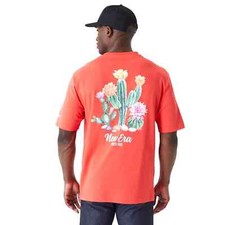 T-shirt uomo nuova epoca piccolo corallo cactus grafica retro stampa logo