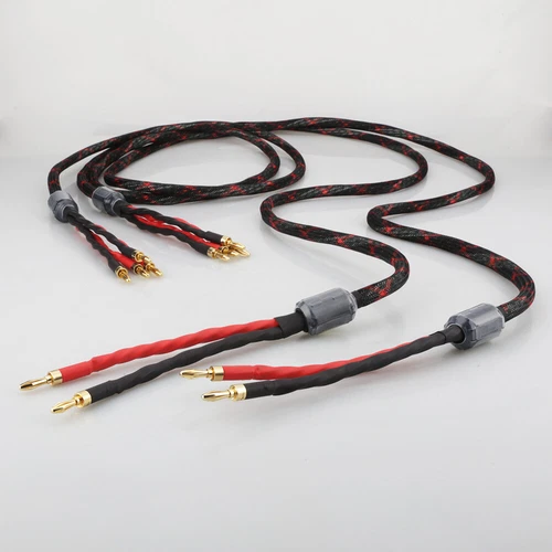 2X 1.5M 12AWG Pure Copper HIFI Audio Bi-wire Speaker Cable 2 To 4 Banana Plug US - Picture 7 of 9