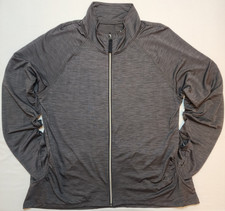 All In Motion Gray Striped Athletic Jacket Fu...