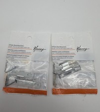 Kenney Zinc-Plated Metal Single Curtain Rod Bracket Silver KN851 Lot Of 2