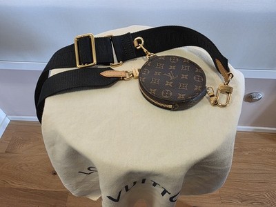 Louis Vuitton Jacquard Schultergurt Schwarz + Monogram Geldbörse - WIE NEU
