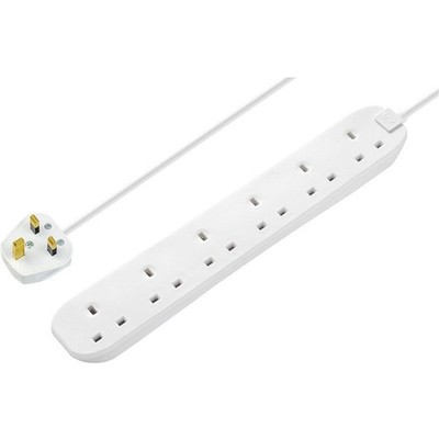 Masterplug Verlängerungskabel weiß 100 x 100 x 70 mm 6 Eingänge