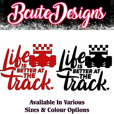 F1 FORMEL 1 LIFE IS BETTER TRACK WAND SILHOUETTE VINYL AUFKLEBER TRANSFER STICKER