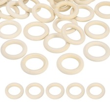 55mm Natural Wooden Rings, 30 Pack Wood Ring Round Linking Rings, Natural Color