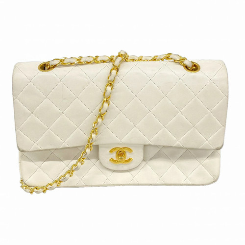 6ed3645 CHANEL Shoulder Bag Matelass W Flap W Chain Lambskin White Gold Hardware