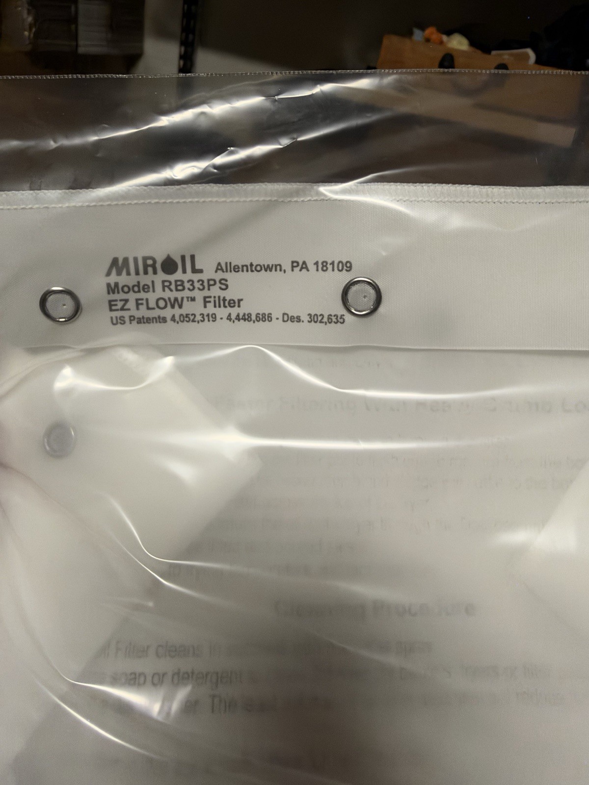 Miroil RB33PS Filter, Oilbag, Reusable