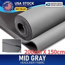 3MM Gray 79"x60" Flat Knit Headliner Fabric Foam Back Material Car/Truck Roof
