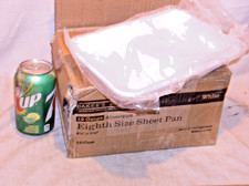 ONE NEW EIGHTH SIZE WHITE AL NON STICK SHEET PAN 9-1/2" x 6-1/2" BUN BAKING TRAY