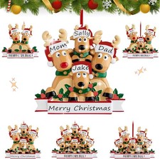 Personalized Reindeer Christmas Ornaments 2025 Family of 4