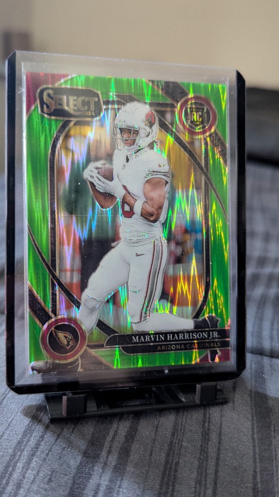 2024 Panini Select Marvin Harrison Jr 219 RC Club Level Green Shock Prizm #/499