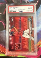 2024 Bowman Chrome Scouts Top 100 Kyle Teel #BTP-43 Red Refractor /5 PSA 8