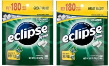 Eclipse Spearmint Sugar Free Chewing Gum, Value Pack - 180 Count Bag, (2 pack)