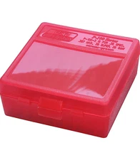 MTM Case-Gard P100329 Medium 100rd Flip-Top Handgun Ammo Box Clear Red Poly