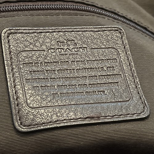 Borsa a tracolla Coach Kelsey in pelle jacquard firmata bordo marrone cachi tote bag - Foto 4 di 11