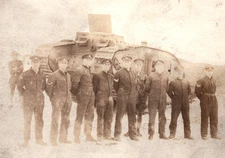 WWI British Tank And Crew Real Photo Postcard RPPC