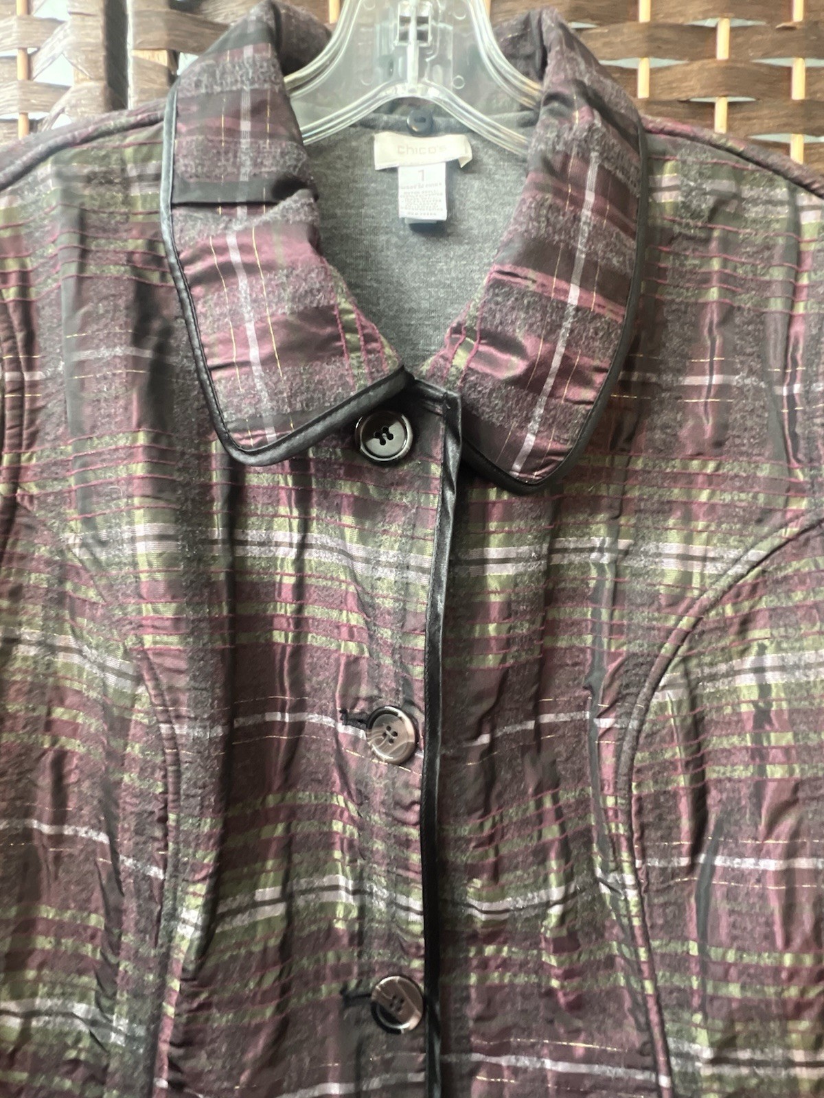 Chicos Plaid Button Jacket - image 4