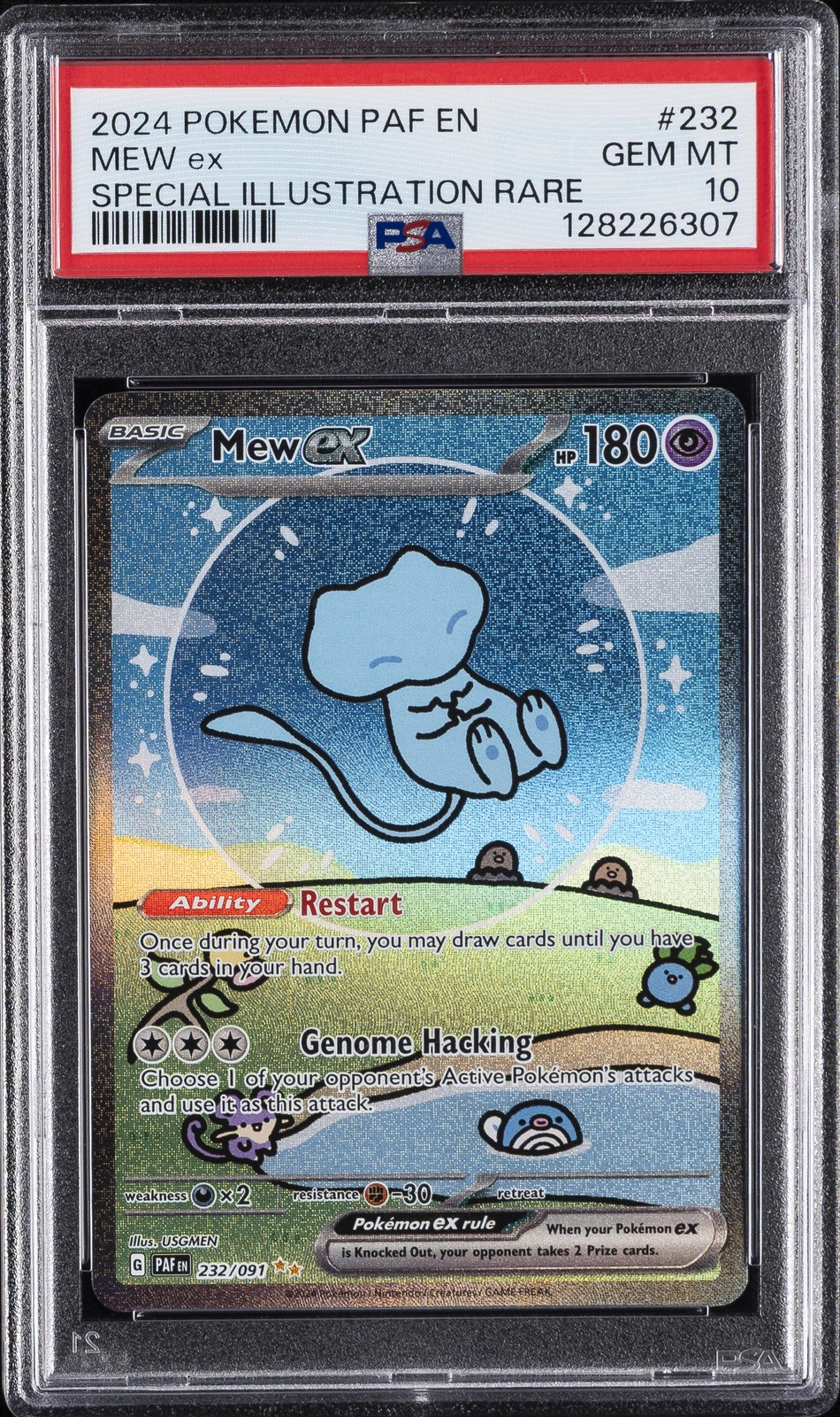 2024 POKEMON PAF EN-PALDEAN FATES SPECIAL ILLUSTRATION RARE #232 MEW EX PSA 10