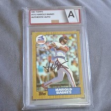 Topps 1987 Harold Baines  Autographed Chicago White Sox Baseball