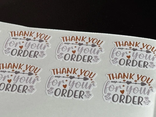 28 THANK YOU FOR YOUR ORDER SMALL BUSINESS SEALS LABEL STICKERS 1.25" DIE CUT - Picture 2 of 3