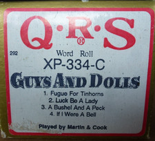 PIANOLA LARGE EXTENDED PLAY WORD ROLL. GUYS & DOLLS. 4 SONGS P/B MARTIN & COOK