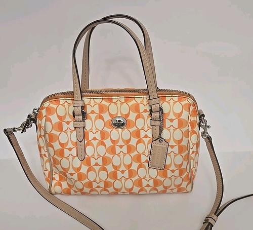 COACH Signature Leather Mini Boston Shoulder Bad, Crossbody, & HAnd Tote - Picture 4 of 13
