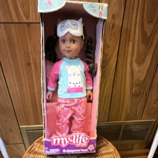 My Life As Sleepover Host 18 in Play Doll Brown Eyes Wavy Hair Outfit Sleep Mask