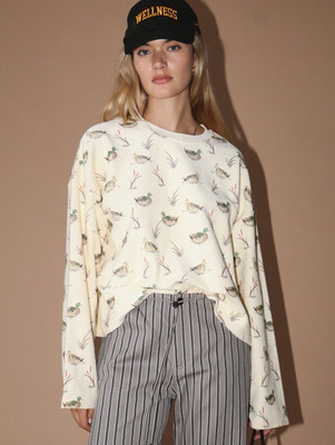 Bailey Rose Women's Duck Print Sweatshirt Top 