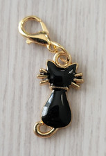 Black Cat Charm Zipper Decoration Lobster Claw Clasp Keychain