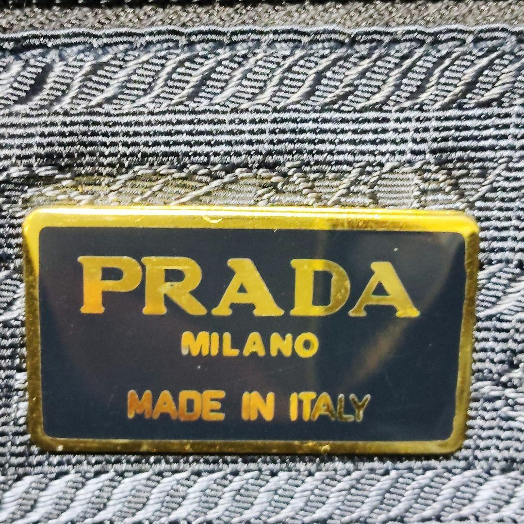 PRADA Mini Handbag Chain Suede Triangular Logo Go… - image 16