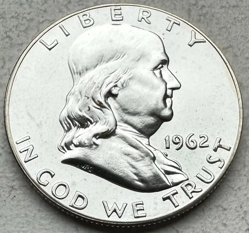 1962 Proof Franklin Half Dollar 90% Silver-INV#8516