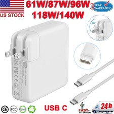 61W 96W 118W 140W Power AC Adapter USB-C Charger For Apple MacBook Pro Air iPad