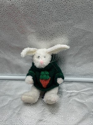 Vtg The Boyds Collection Bunny Rabbit Animal Jointed with Carrot Sweater Easter