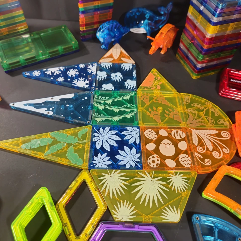 Mixed Lot of 250+ Magnetic Tiles Magformers Magna Tiles Picasso TileBlox Stem - Image 4 of 4