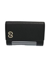 GUCCI GG Metal 6-Key Case, Embossed Leather, Black, Plain, Men's, 473924, 496085
