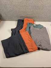 Lot Athleta Girl Size L 12 Activewear 2 Leggings 2 Tops Gray Teal Orange READ