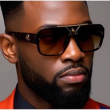 Square Frame Tortoise Shell Sunglasses Men's Designer Fashion Eyewear UV Protect