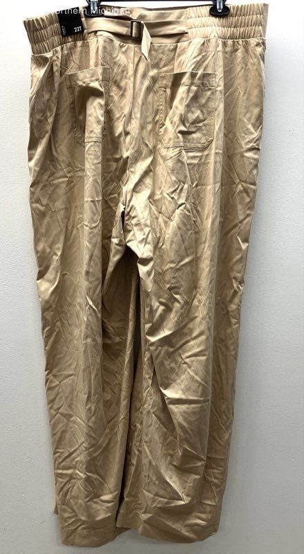Torrid Women's Ginger Root Tan Wide Leg Stretch Challis High Rise Pants 22 Tall