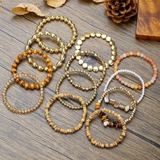 Elegant Bohemian Bracelet Set Elastic Bracelets 12Pcs Girls Women Daily US STOCK