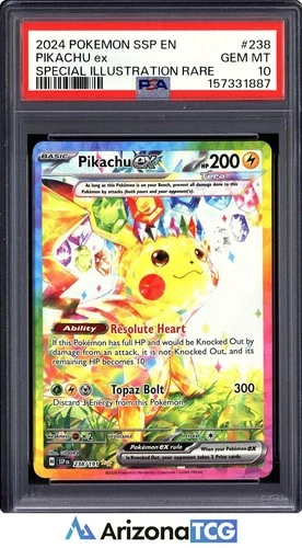 Pokemon 2024 Pikachu ex 238/191 SIR Surging Sparks GEM MINT PSA 10