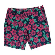 William Murray Shorts Mens 32 Blue Floral Performance Hybrid Golf Swim Stretch