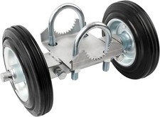 Heavy-Duty Steel Door Wheel 6-inch Rubber Roller Mount, 1-Piece Set