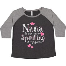 Inktastic Spoiling Nana Women's Plus Size T-Shirt Is My Name Game Grandma Heart