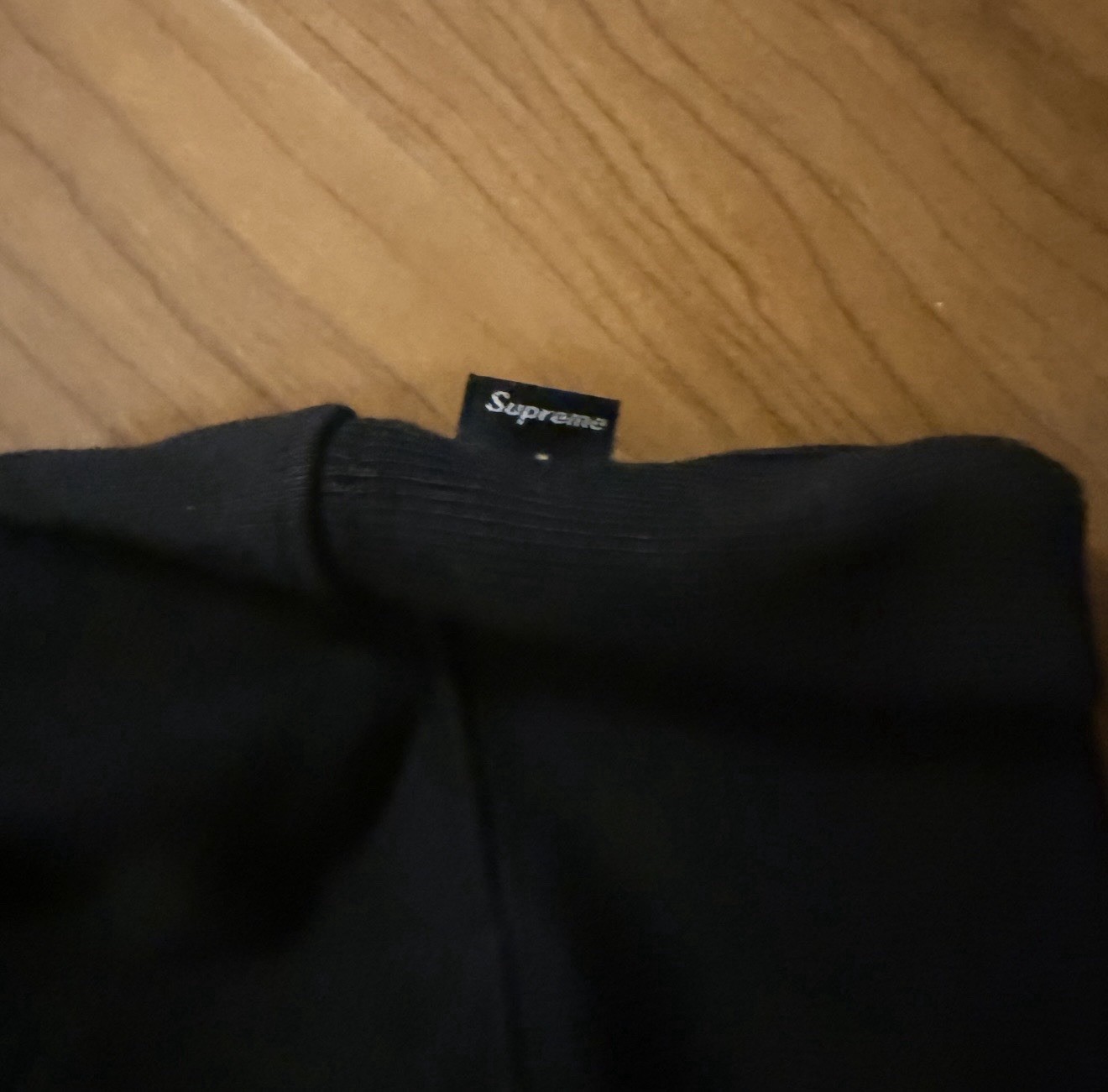 Size Large - Supreme Satin Applique Hooded Sweatshirt (FW24) Black thumbnail 6