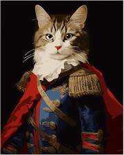 NiArt Paint by Numbers for Adults 16" x 20", Napoleon Cat  Unframed