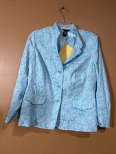 HC435. Dialogue Blazer Jacket Womens 1X. Blue...