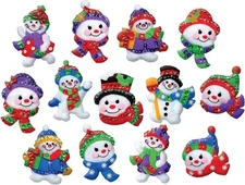 1 White Design Works Crafts Jolly Snowmen Felt Ornament Kit Christmas Craft