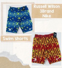Boys Nike Swimwear swim shorts M LG XL 3Brand checkered Red or Blue swimsuit 44